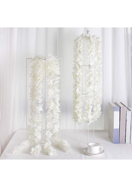 Yapay Ipek Wisteria Vine Asılı Çiçekler Garland Ev Açık Düğün Kemer Bahçe Duvar Dekoru, 10'lu Paket (Beyaz) (Yurt Dışından)