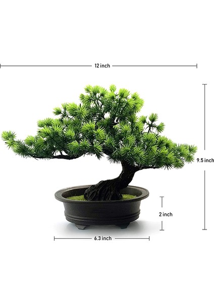 Ev Ofis Kapalı Dekor Için Yapay Japon Ardıç Bonsai Ağacı Yüksekliği 9.5 Inç (Yurt Dışından)