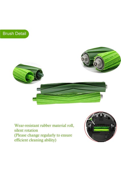 Irobot Roomba I7 / E5 / E6 / I3 Için 4 Adet Yedek Fırça Rulo (Yurt Dışından)