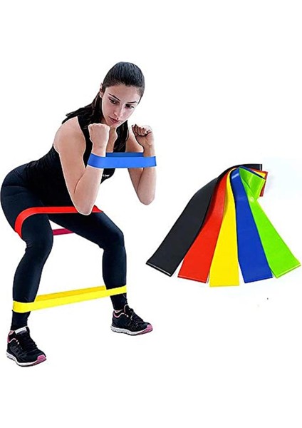 Enfein Pilates Direnç Lastiği Seti 5 Adet Evde ve Spor Salonunda Kullanabileceğiniz Direnç Lastiği