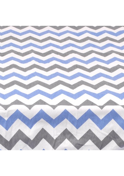 Mavi Zigzag Fitted Bebek Çarşafı