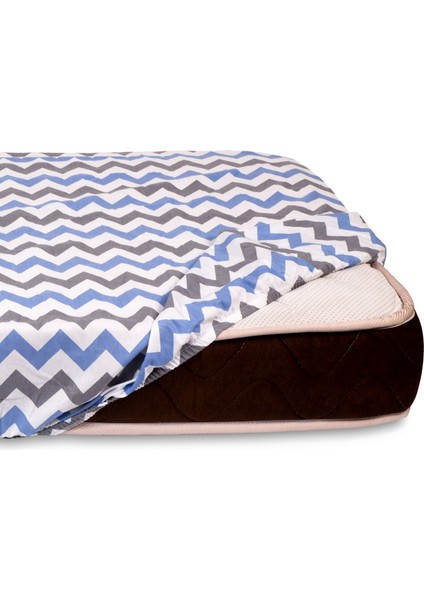 Mavi Zigzag Fitted Bebek Çarşafı fırsatları
