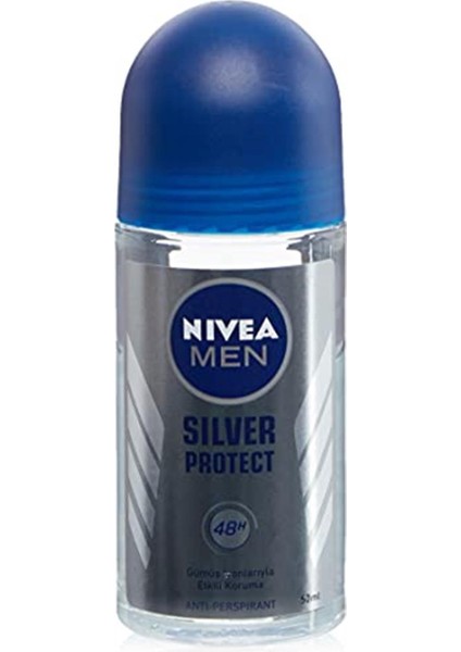 Men Erkek Roll On Deodorant Silver Protect 48 Saat Anti-Perspirant Koruma (50 Ml)