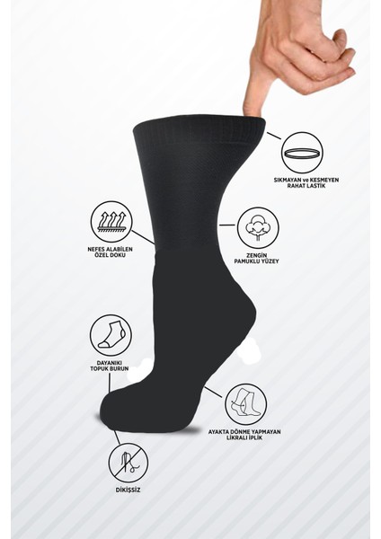 Diyabet-Şeker Çorabı Tekli Siyah