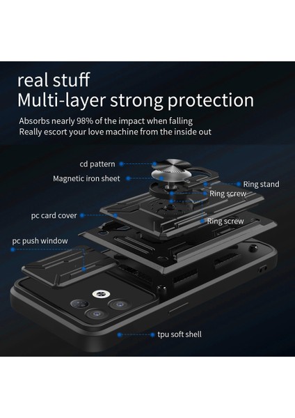 Oppo Reno8 Pro 5g Sürgülü Camshid Tpu+Pc Tefon Kılıfı Için Kart Yuvası (Yurt Dışından) modelleri