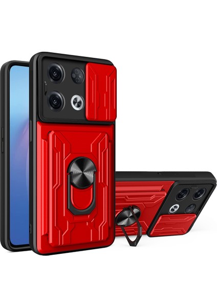 Oppo Reno8 Pro 5g Sürgülü Camshid Tpu+Pc Tefon Kılıfı Için Kart Yuvası (Yurt Dışından)