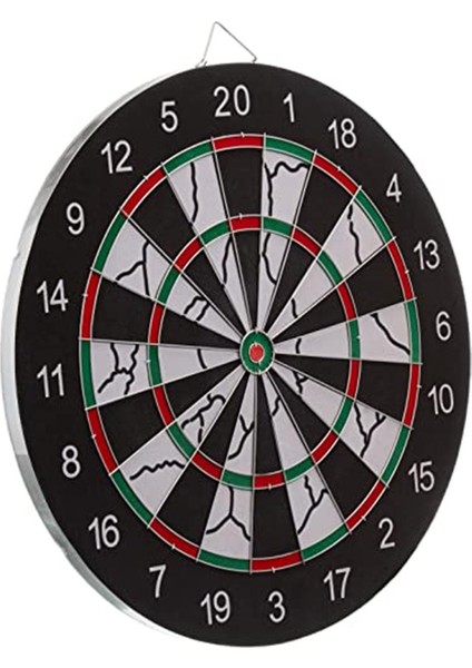 Flocked Dart Seti 45 cm (18 Inç) Büyük Boy + 6 Dart Oku (18 Gr) Hedef Tahtası