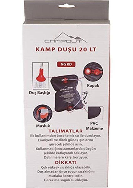 Nurgaz Campout Kamp Duşu 20LT, Renkli, Standard fiyatları