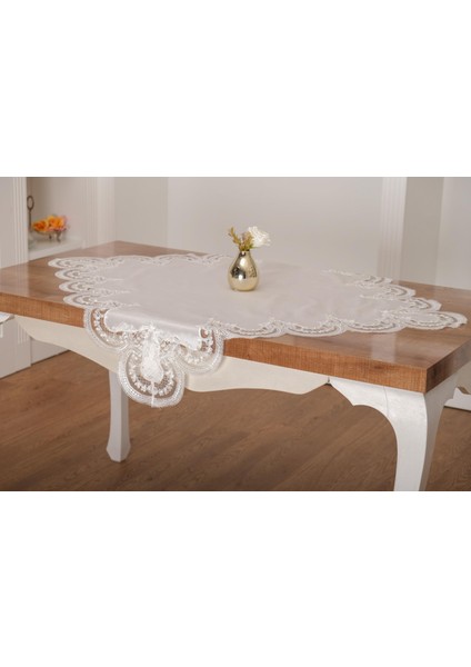 Viola Lüx Güpürlü Osmanlı Ipeği Kumaş Krem Salon Takımı 5 Parça - 1362 modelleri