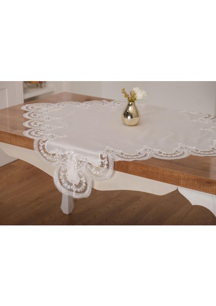 Viola Lüx Güpürlü Osmanlı Ipeği Kumaş Krem Salon Takımı 5 Parça - 1362 fırsatları