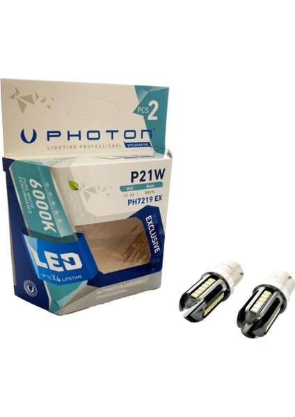 Photon P21W Tek Duy Beyaz LED Stop Veya Geri Vites Oto Ampul 1156 Power Chıp