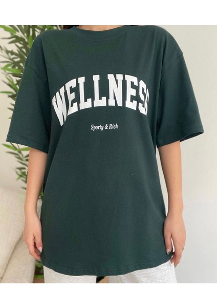 Aleksandrit Butik Wellness Baski Oversize Unisex Tişört