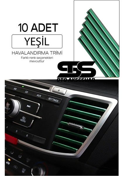 Araç Içi Klima Havalandırma Izgarası Yeşil Trim Seti Film Şerit Havalandırma Izgarası Yeşil Trim Şerit Satıcı :