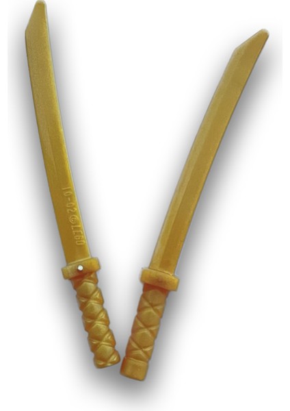 Parçalar - Minifigürler Için 2’li Altın Renk Katana Seti