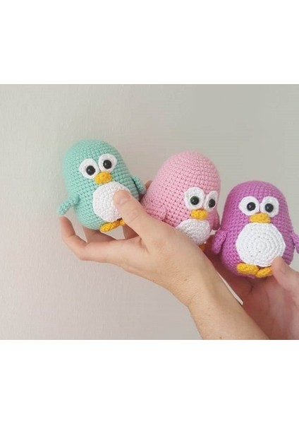 Amigurumi Penguen Oyuncaklar 3'lü