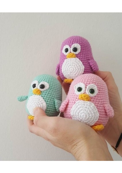 Amigurumi Penguen Oyuncaklar 3'lü