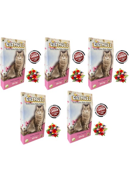 Spring Aktif Karbonlu Kedi Kumu Bahar Koku Giderici 30 gr 5 Adet