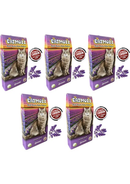 Lavander Aktif Karbon Kedi Kumu Lavantalı Koku Giderici 30 gr 5 Adet