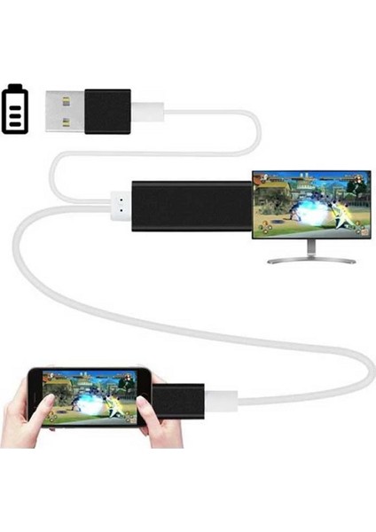 Iphone HDMI Kablosu  Telefon Görselini Tv Ye Aktarır