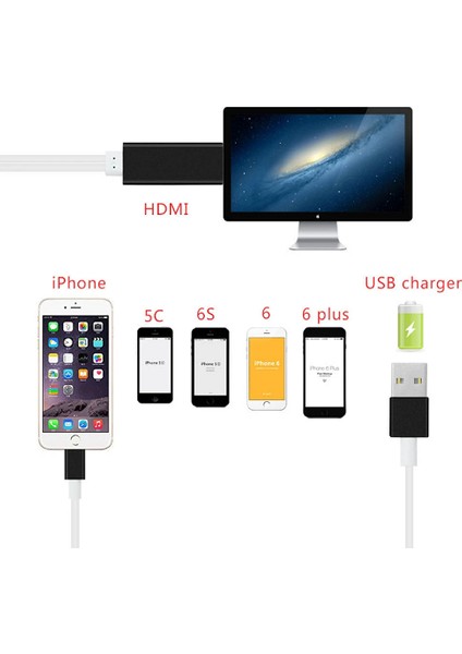 Iphone HDMI Kablosu  Telefon Görselini Tv Ye Aktarır