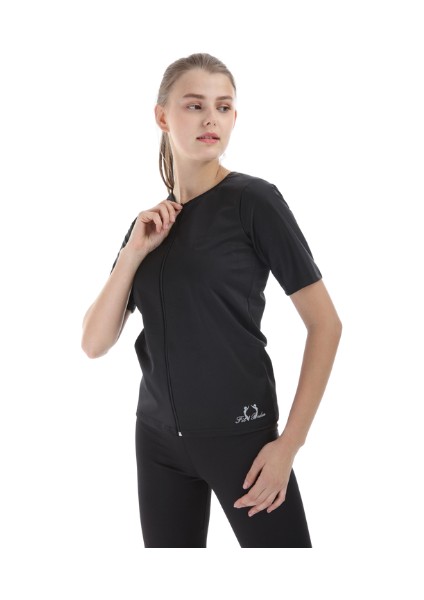 FİT1BEDEN Içi Polimer Kumaş Fermuarlı Sauna Body (Kısa Kollu) modelleri