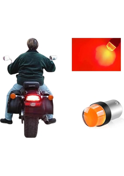 Motosiklet LED Stop Ampulü Çift Duy Çakarlı P21/5W 1ADET