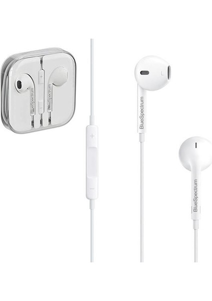 Cep Telefonu Kulaklığı Stereo Kulaklık Mikrofonlu Volume Kontrollü Kulaklık Blue Spectrum R-1