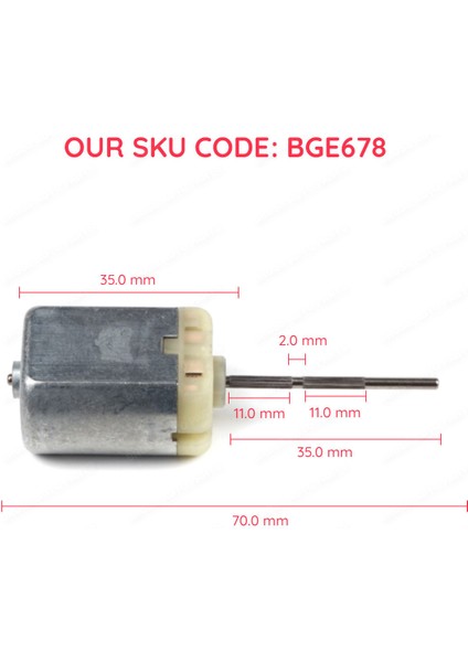BGE678 Araç Kapı Depo Kilit Dikiz Ayna Tamir İçin FC280 12V DC 35.00 mm Yivli Şaft Motor