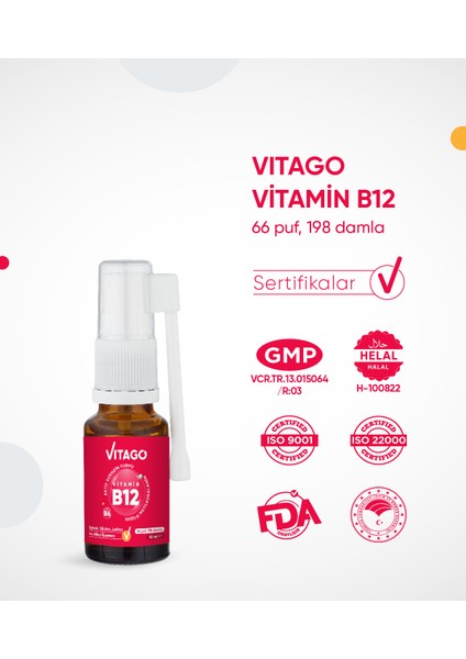 B12 Prometilkobalamin Vitamin Içeren 10 ml Oral Sprey fırsatları
