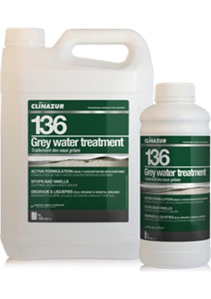 Clın Azur -136- Gri Su Tankı Temizleyici 5l