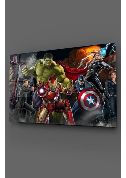 Marvel Karakterleri Cam Tablo