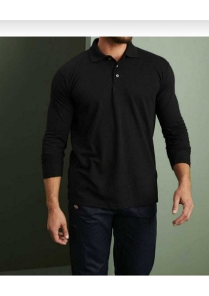 Unisex Polo Yaka T-Shirt Uzun Kol