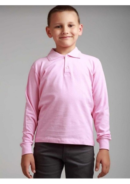 Unisex Polo Yaka T-Shirt Uzun Kol