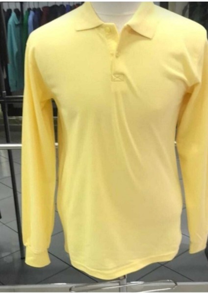 Unisex Polo Yaka T-Shirt Uzun Kol