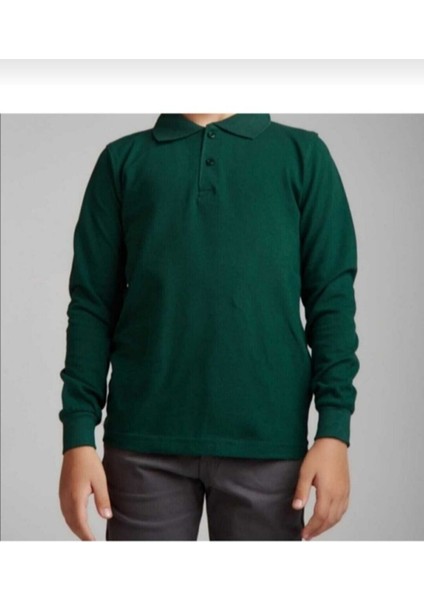 Unisex Polo Yaka T-Shirt Uzun Kol