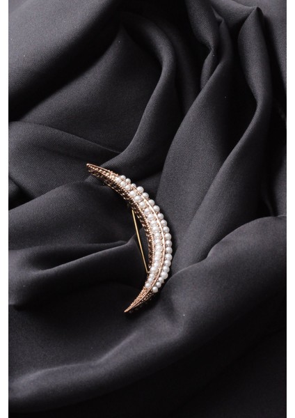 Broş Harf Simge Otantik Desenli Bronz Kristal Taşlı