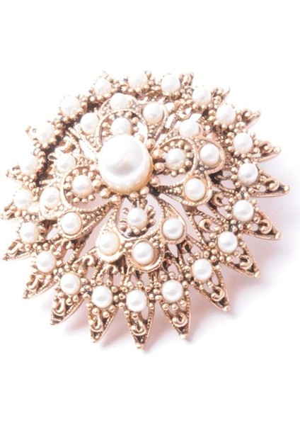 Broş Yıldız Otantik Desenli Bronz Kristal Taşlı fiyatları