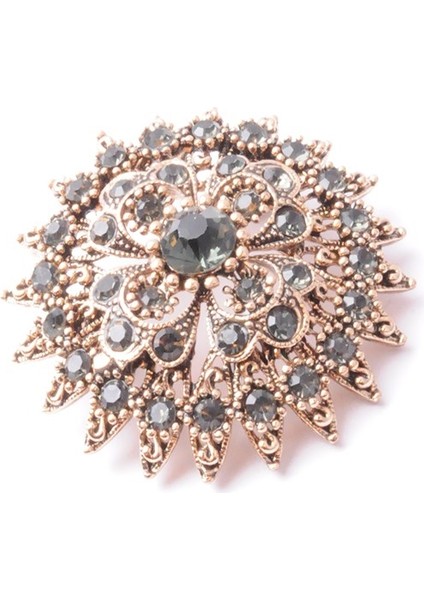 Broş Yıldız Otantik Desenli Bronz Kristal Taşlı fiyatları