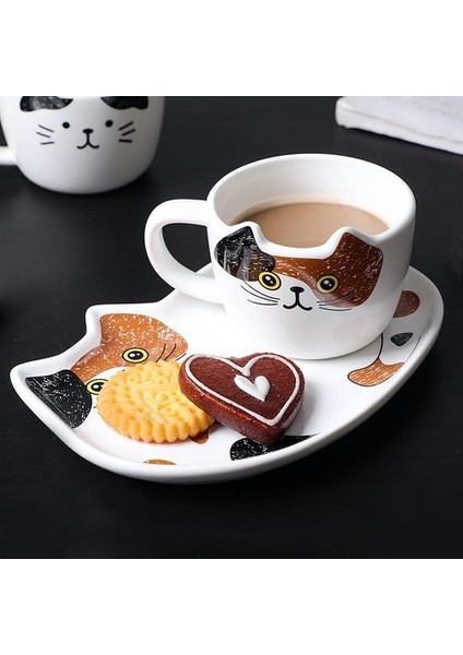Sevimli Kedi Seramik Kahve Kupa Set (Yurt Dışından)