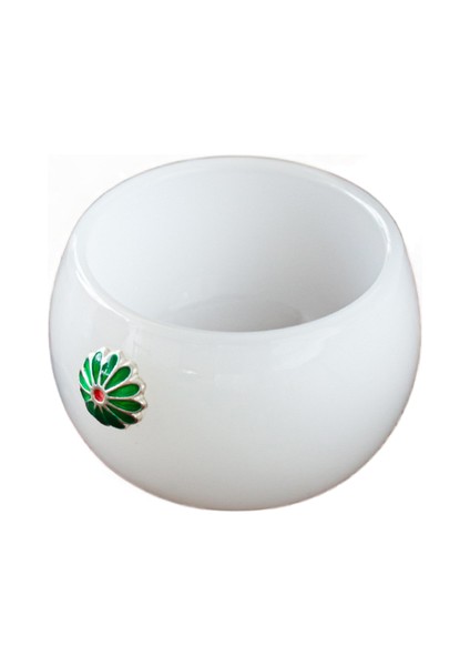 Beyaz Porselen Yeşim Çay Bardağı Büyük Çay Kupası Kalınlaşmış Cam Yeşim Tek Master Kupası Çay Kupası Kungfu Çay Seti Tek Kupası | Eski Moda Cam (Yeşil) (Yurt Dışından)