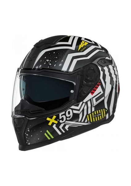 SX.100 Enıgma Mat Siyah Beyaz Motosiklet Full Face Kask