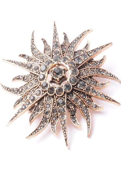 Broş Yıldız Otantik Desenli Bronz Kristal Taşlı fiyatları