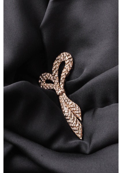 Broş Yıldız Otantik Desenli Bronz Kristal Taşlı