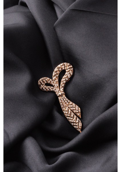 Broş Yıldız Otantik Desenli Bronz Kristal Taşlı