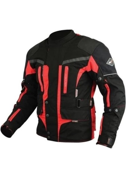 7152 Uzun Kırmızı Motosiklet Mont