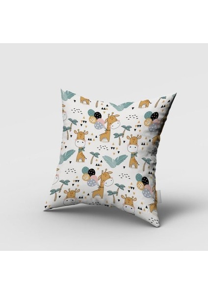 Bebek Zürafa, Çift Taraflı, Ithal Kadife Kumaş, Çocuk Bebek Odası Kırlent Kılıfı