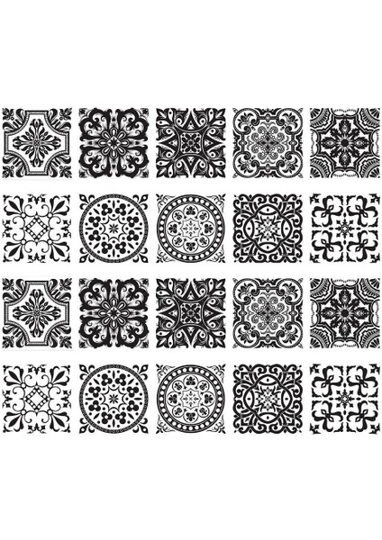 20 Adet Dıy Mozaik Duvar Fayans Çıkartmalar Bel Çizgi Duvar Çıkartmaları Mutfak Dekor # 2 20X20 cm (Yurt Dışından)
