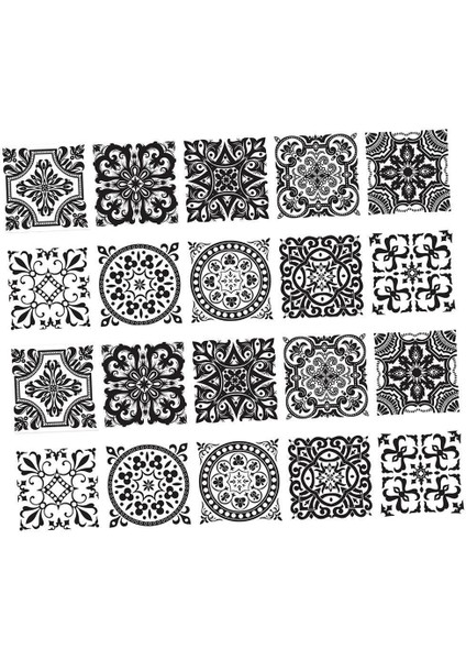 20 Adet Dıy Mozaik Duvar Fayans Çıkartmalar Bel Çizgi Duvar Çıkartmaları Mutfak Dekor # 2 20X20 cm (Yurt Dışından)