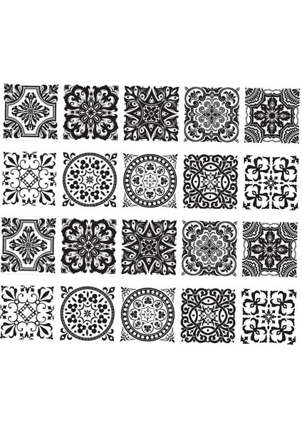 20 Adet Dıy Mozaik Duvar Fayans Çıkartmalar Bel Çizgi Duvar Çıkartmaları Mutfak Dekor # 2 20X20 cm (Yurt Dışından)