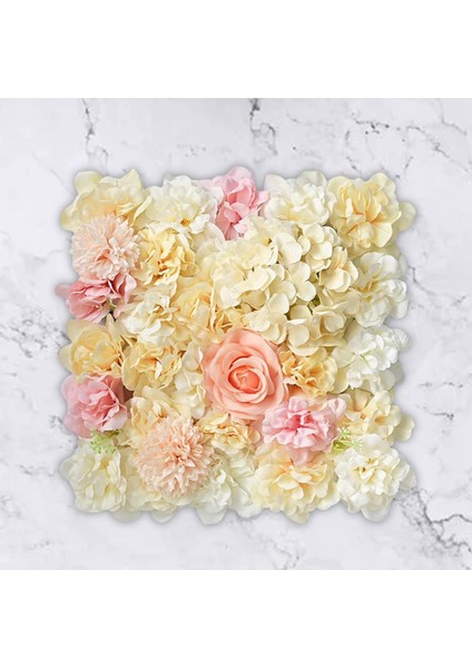 38CMX38CM Düğün Aşaması Duvar Dekoru Sarı Pembe Için Yapay Panel Çiçek (Yurt Dışından)